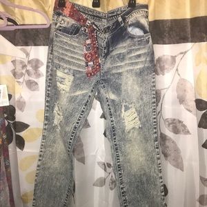 Size juniors 13 acid wash distressed jeans